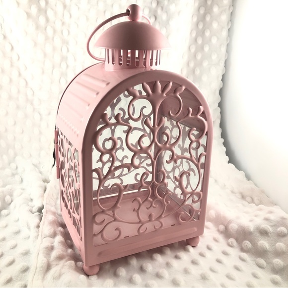 Ikea Pink Metal and Glass Lantern Candle Holder - Picture 5 of 7